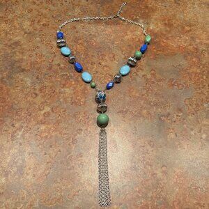 Green & blue beaded necklace